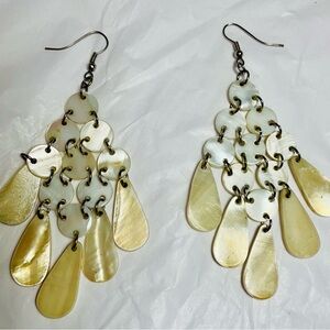 Vintage mother of pearl Elegant Shell Chandelier Earrings